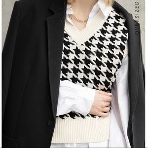 OAK + FORT HOUNDSTOOTH SWEATER VEST